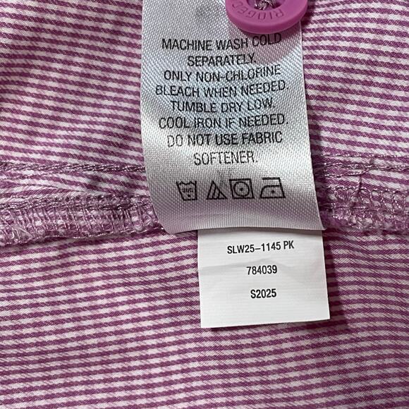 Ridgecut Women’s Sz XL Pink Maroon Micro-Check Work Shirt Short Sleeve Stretch - Picture 8 of 10
